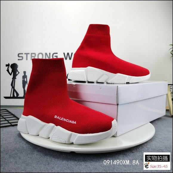 newBaleshijia elastic knitting socks shoes red
